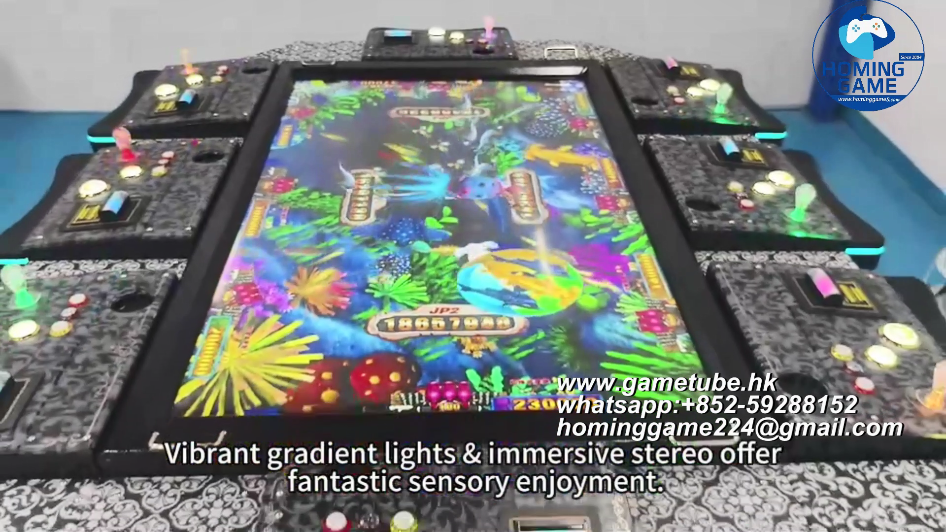 Custom 55 65 85 Inch Multi-Player Fish Hunting Game Machine - 8 to 10 Seats Coin-Operated Arcade Fishing Table | HomingGame Factory Direct Custom 55 65 85 Inch Multi-Player Fish Hunting Game Machine - 8 to 10 Seats Coin-Operated Arcade Fishing Table | HomingGame Factory Direct