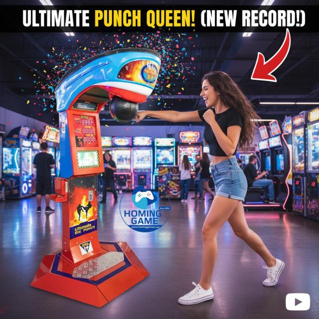 2026 Hot Sale Big Punch Boxing Arcade Machine | Coin Operated Strength Tester Game | High Profit Punch Power Machine for Amusement Center | HomingGame Factory Direct Supply
