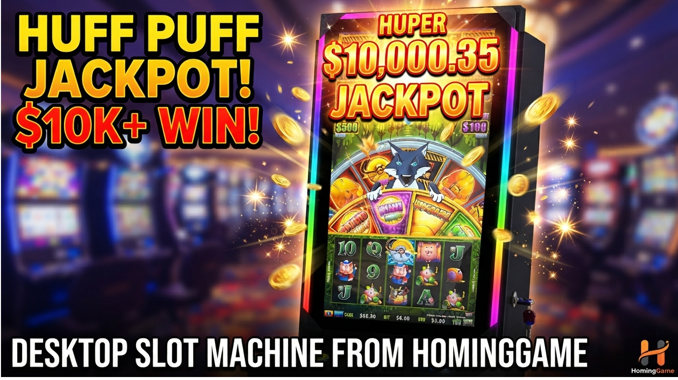 Premium Desktop Huff Puff Game Machine | 23.6" Touch Screen Metal Cabinet | HomingGame Factory